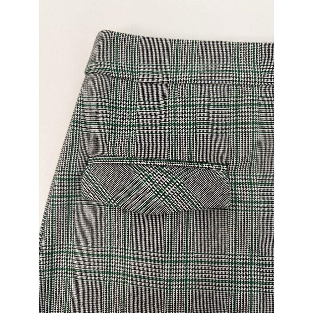 Nasty Gal Green Black Plaid Mini Skirt Faux Wrap Womens Size 6 - Picture 6 of 11